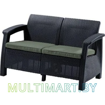 Садовый диван Keter Corfu II Love Seat (графит)